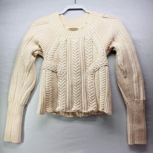 Burberry Cream Cable Knit Women's Sweater